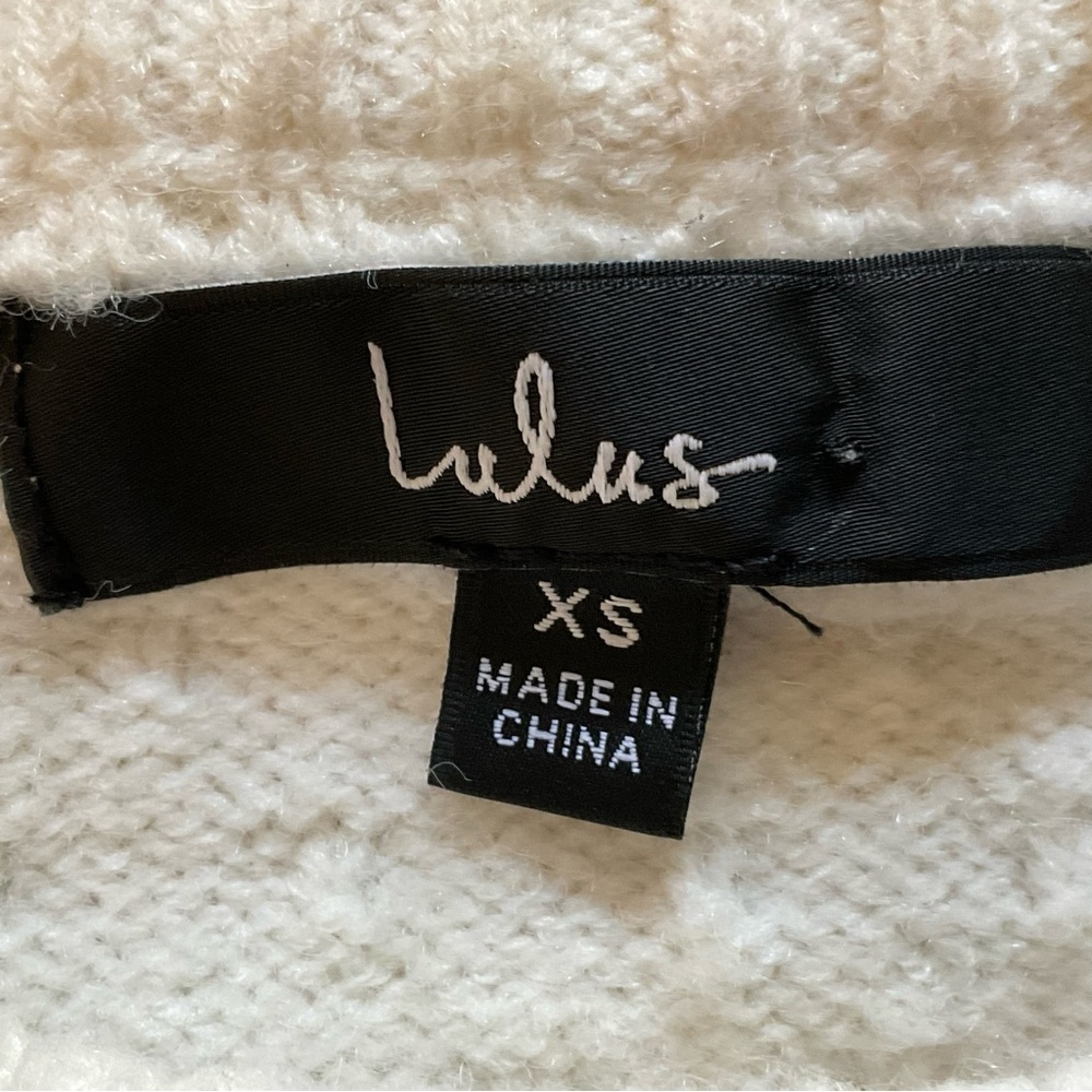 Lulus XS Cream Embroidered Floral Coquette Sweater Cottagecore - Picture 3 of 16